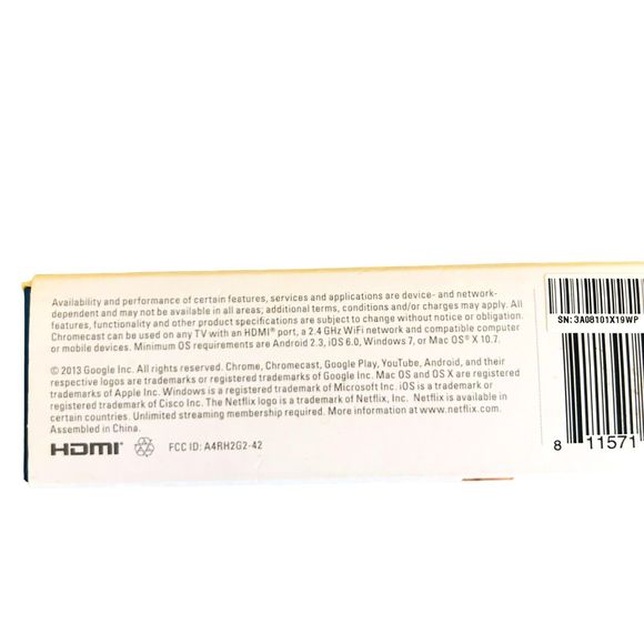 Black Google Chromecast H2G2-42 1st Generation Media Player Complete in Box CIB - Picture 4 of 6